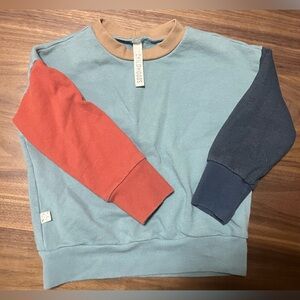 Childhoods Toddler Colorblock Sweatshirt - Blue, Red, and Tan